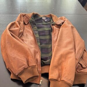 Men's Polo Ralph Lauren  Brown Vintage Leather Jacket